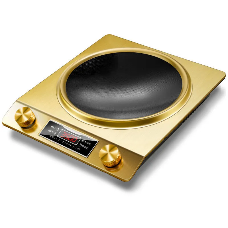 3500-Watt Induction Hob, 10 Temperature Settings, Portable Multifunctional Stove Electric Heater with LCD Display & Knob Control, Powerful Heating Capability, Innovative Concave Design (Black)
