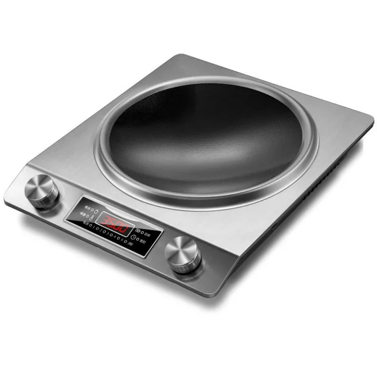 3500-Watt Induction Hob, 10 Temperature Settings, Portable Multifunctional Stove Electric Heater with LCD Display & Knob Control, Powerful Heating Capability, Innovative Concave Design (Black)
